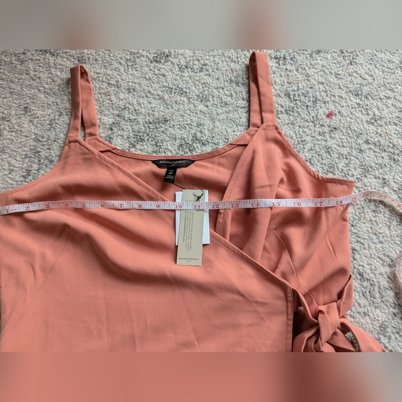 NWT Banana Republic coral pink wrap dress women's 8p petite size 8 straps - Picture 5 of 9